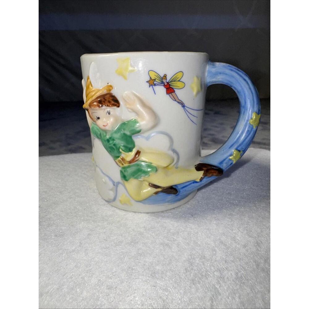Vintage Peter Pan 3D Child's Porcelain Cup Mug JSNY Taiwan